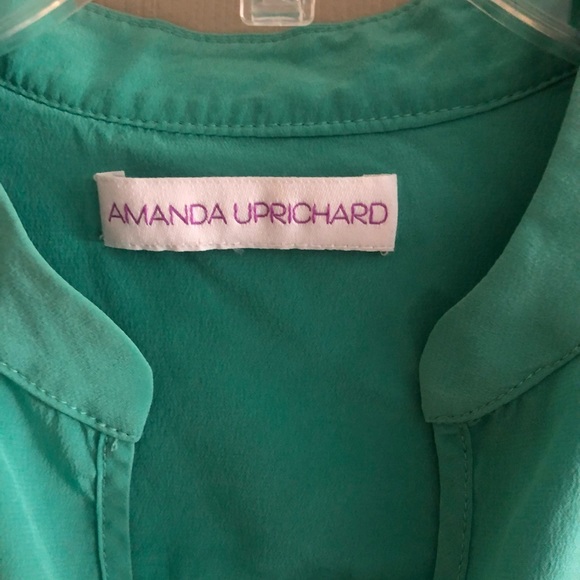 AMANDA UPRICHARD  Silk Blouse Top Green Size Small - Picture 3 of 4